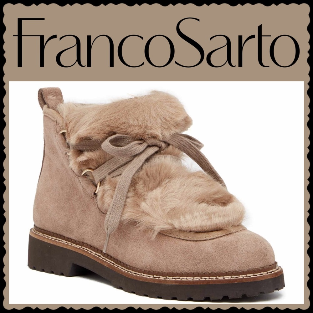 Franco Sarto Highland Faux Fur Trimmed Ankle Boot